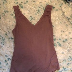 Mauve bodysuit with cut out back